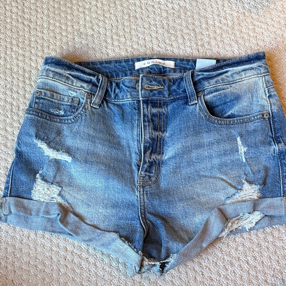 Eunina Distressed Blue Jean Shorts